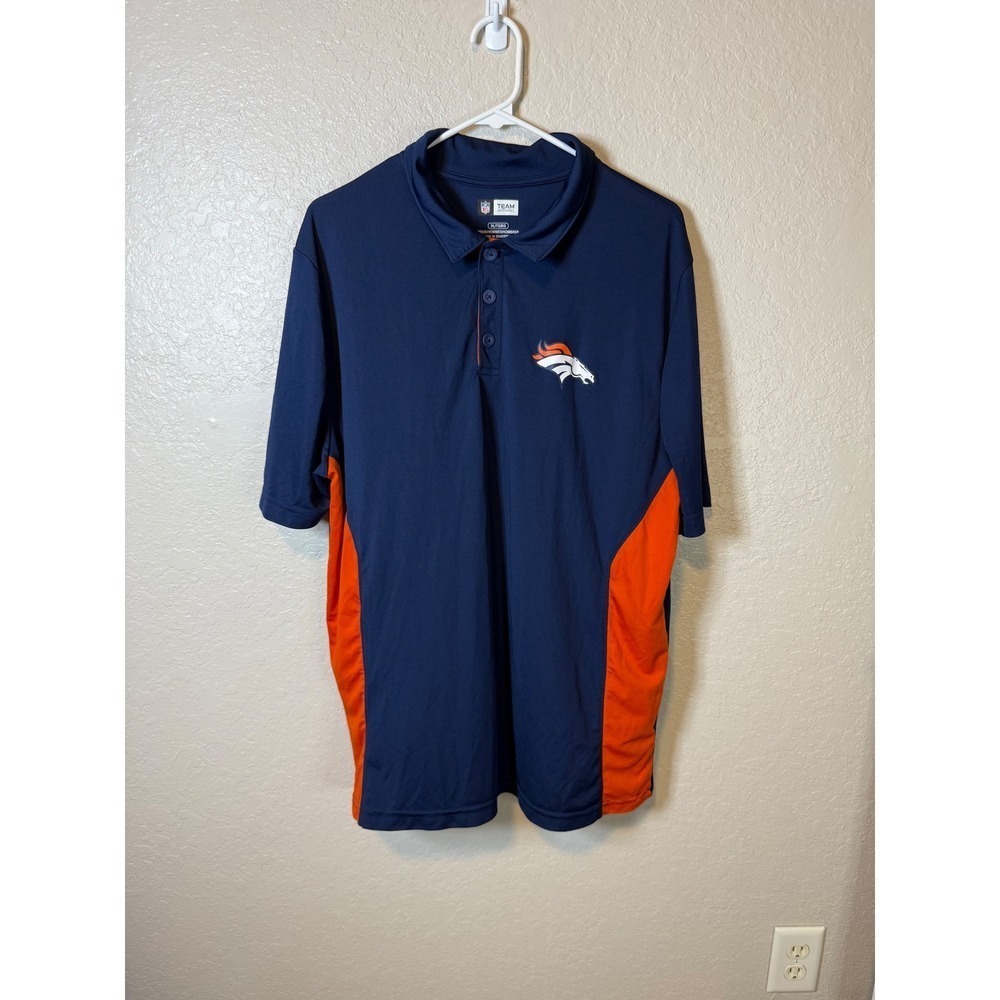 NFL Denver Broncos Team Apparel Polo Shirt Mens XL/TG Short Sleeve